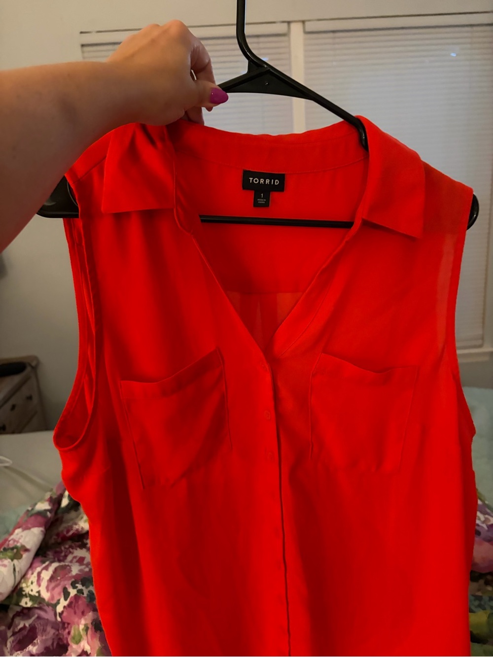torrid Harper Burnt orange Sleeveless Button-Down
